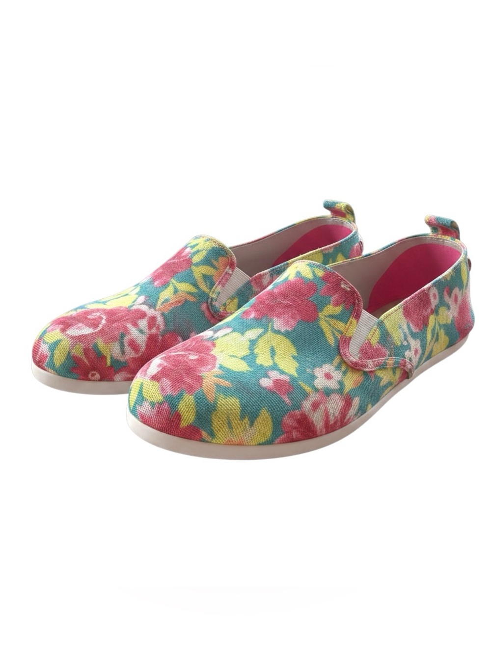 MIA Floral Slip-On Canvas Ballet Shoes- EUC